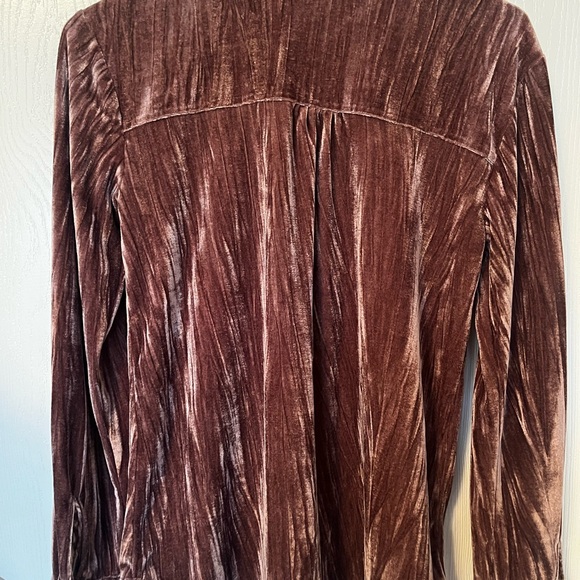 Maurices Brownish/Plum Velvet Festive Fall Shirt Size XS NWOT - Picture 4 of 5
